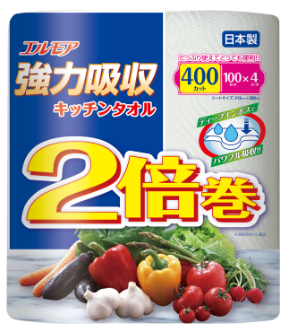 エルモア 強力吸収キッチンタオル2倍巻 ｜ 商品情報 ｜ エルモア