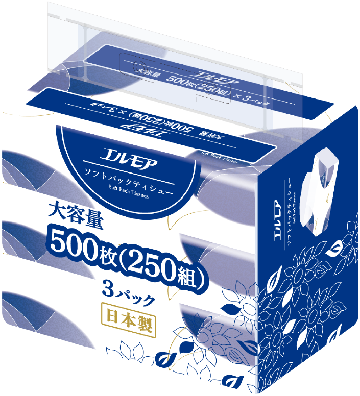 エルモア<br>ソフトパックティシュー250組3パック